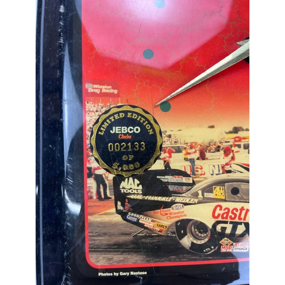 Jebco John Force Racing NHRA Dragster Graphic Wall‎ Clock